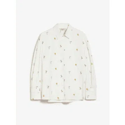 Max Mara Weekend Villar Puff Long Sleeve Pattern Shirt Size: 10, Col: In White