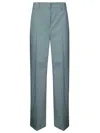 Max Mara Weekend Visivo Pantalone Largo Lana In Green