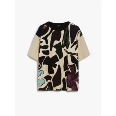Max Mara Weekend Viterbo Abstract Short Sleeve T Shirt Size: S, Col: B In Black