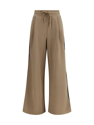 Max Mara Weekend Wide-leg Cotton Jersey Trousers In Neutral