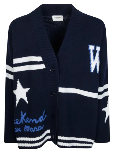 Max Mara Weekend Wkdbelgio Cardigan Over Sweater In Blu