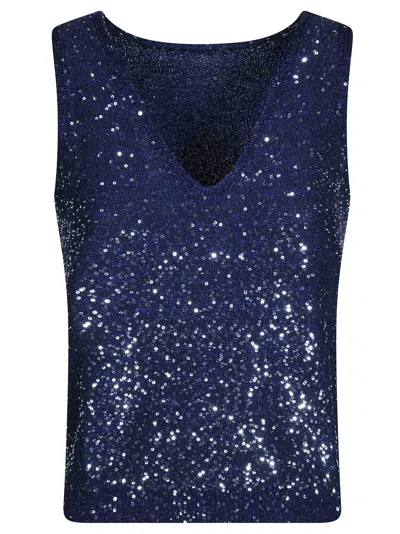 Max Mara Weekend Women's Sequin Gilet Vest In Blue