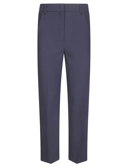 Max Mara Weekend Wool Stretch Trousers For Women - Ss26 In Blue