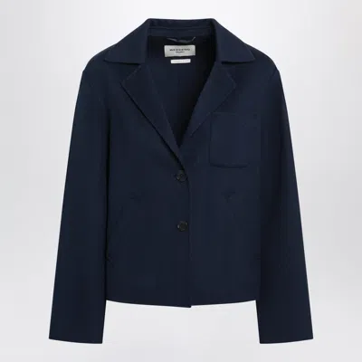 Max Mara Weekend Wool-blend Cropped Mini Jacket In Blue