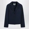 Max Mara Weekend Wool-blend Cropped Mini Jacket In Blue