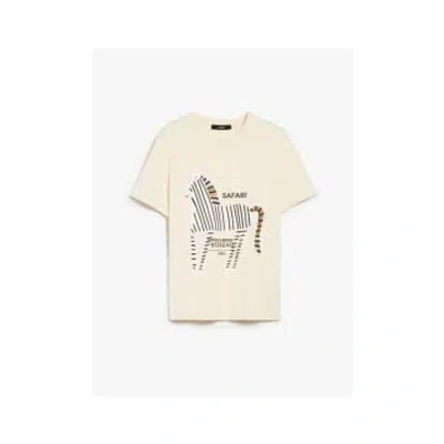 Max Mara Weekend Yen Zebra T-shirt Size: S, Col: Beige In Neturals