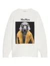 Max Mara Bacco Cotton Sweatshirt With Wegman Print In White