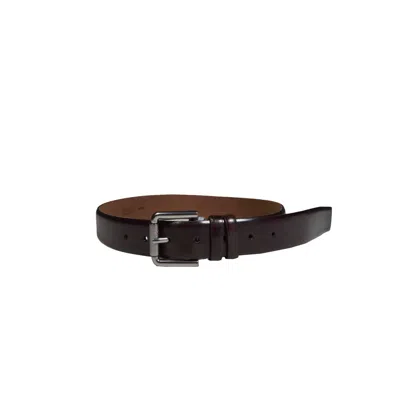 Max Mara Weleather35 Belt In Brown Buffered Leather In Black