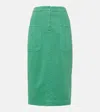 Max Mara Werther Cotton Drill Midi Skirt In Green