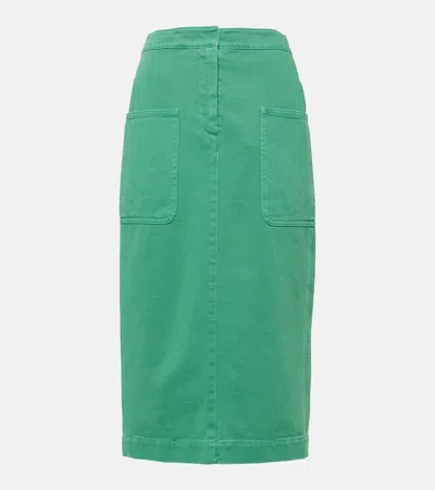 MAX MARA WERTHER COTTON DRILL MIDI SKIRT