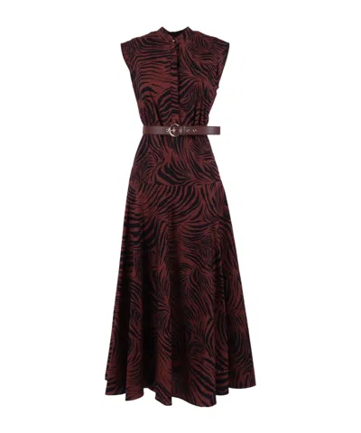 Max Mara West Zebra-print Dress In Red