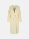 Max Mara White Alpaca And Virgin Wool Coat In White