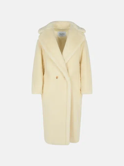 Max Mara White Alpaca And Virgin Wool Coat