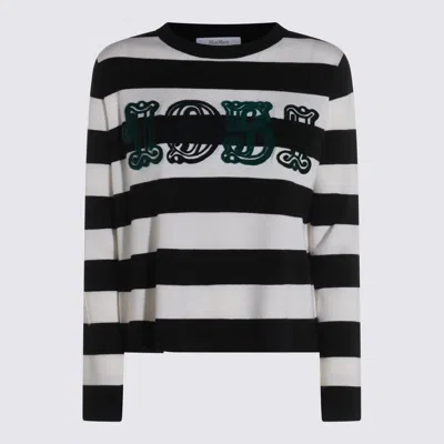 Max Mara White And Black Wool Knitwearr
