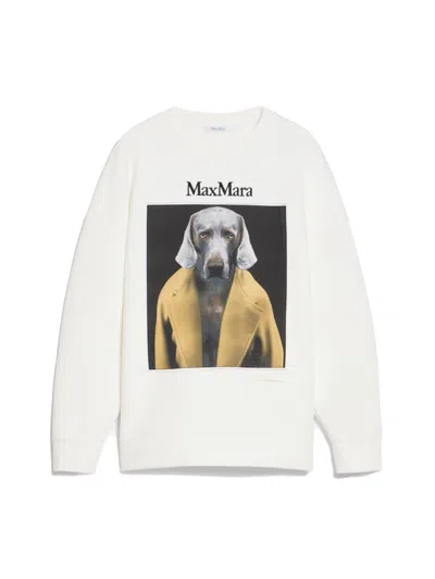 MAX MARA WHITE BACCO GRAPHIC PRINT SWEATSHIRT
