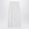 Max Mara White Baggy Trousers In Cotton Twill Women