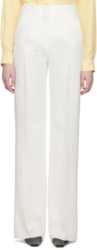 Max Mara Brusson Trousers In 001 White