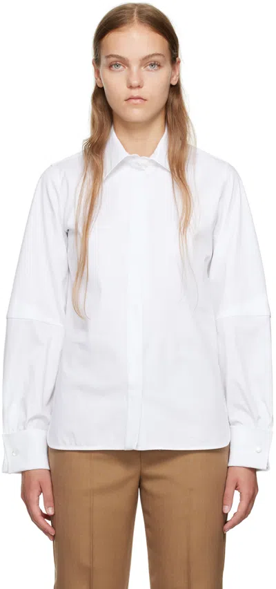 Max Mara White Button Shirt In Optical White