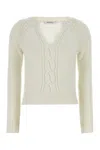 Max Mara White Cashmere Cancan Sweater In White