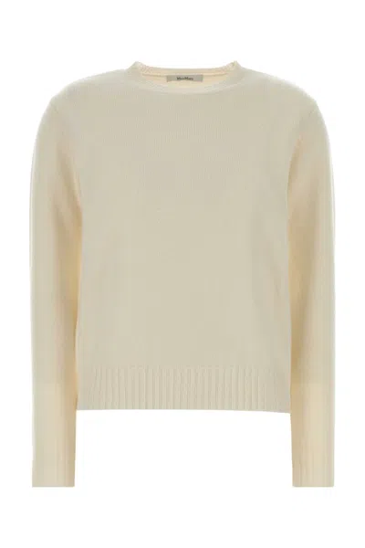 MAX MARA WHITE CASHMERE CINEMA SWEATER