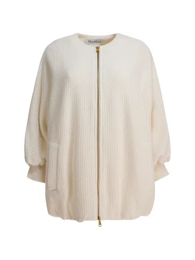 Max Mara White Cashmere Jacket In Neutral