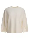 Max Mara Crossover Detail Oversized Wool And Cashmere Sweater Clothing In Neutral