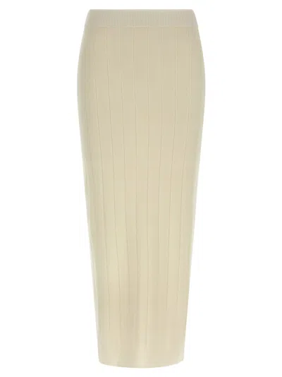 Max Mara White Cashmere Midi Women's Skirt