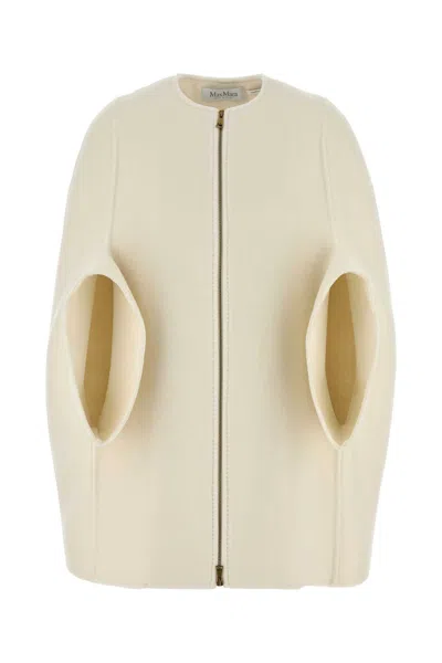 MAX MARA WHITE CASHMERE PLACIDO CAPE