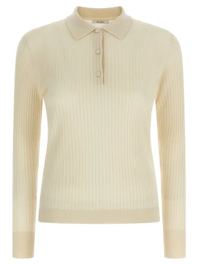 Max Mara White Cashmere Polo Women's Shirt