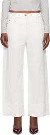 Max Mara Cervia Wide Leg Jeans In White In 001 White