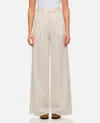 Max Mara Louvre Cotton And Linen Wide-leg Pants In White