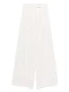 Max Mara Clarion Pinstriped Straight-leg Pants In White