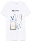 Max Mara Colibri T-shirt With Playful Front Print In White