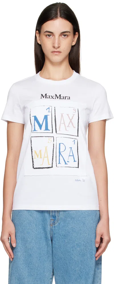 Max Mara White Colibri T-shirt In Multi