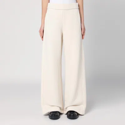 Max Mara White Cotton And Silk Pants