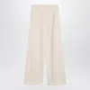 Max Mara Ivory Wide Leg Pants In Viscose Knit Women