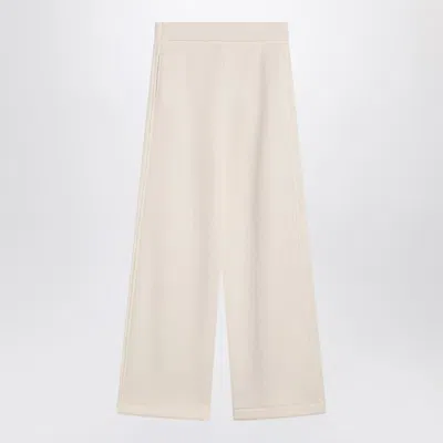 Max Mara White Cotton And Silk Pants