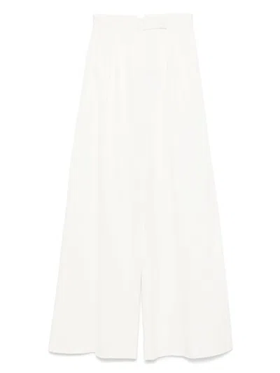 Max Mara White Cotton Blend Trousers