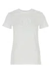 Max Mara Cotton Crew Neck Graphic Print T-shirt In White