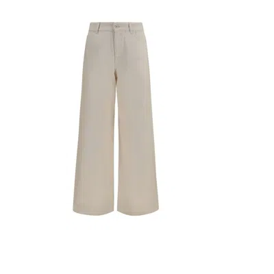 Max Mara White Cotton Casual Pants