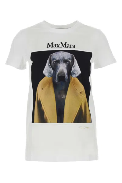 Max Mara Printed Cotton T-shirt In White