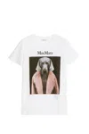 Max Mara White Cotton Cipria T-shirt In Rosa Scuro