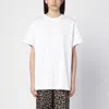 Max Mara Cotton T-shirt With Embroidered Logo On The Back In White