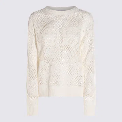 Max Mara Farea Cotton Crew-neck Sweater In Neutral