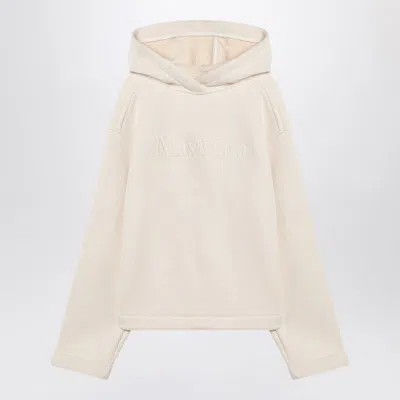 Max Mara White Cotton Hoodie In Neutral