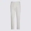 Max Mara White Cotton Okra Pants In White