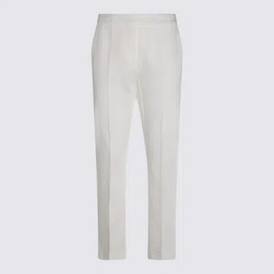 Max Mara White Cotton Okra Pants