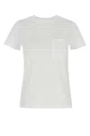 Max Mara Papaia Cotton T-shirt Chest Pocket In White