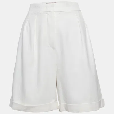 Pre-owned Max Mara White Cotton Pleated Shirts M