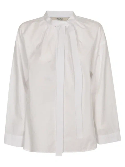 Max Mara White Cotton Poplin Shirt In Neutral